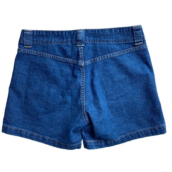 Levi's Misses 90s Button Fly Patch Pocket Hippie Blue Jean High Rise Shorts-8 - Picture 4 of 9